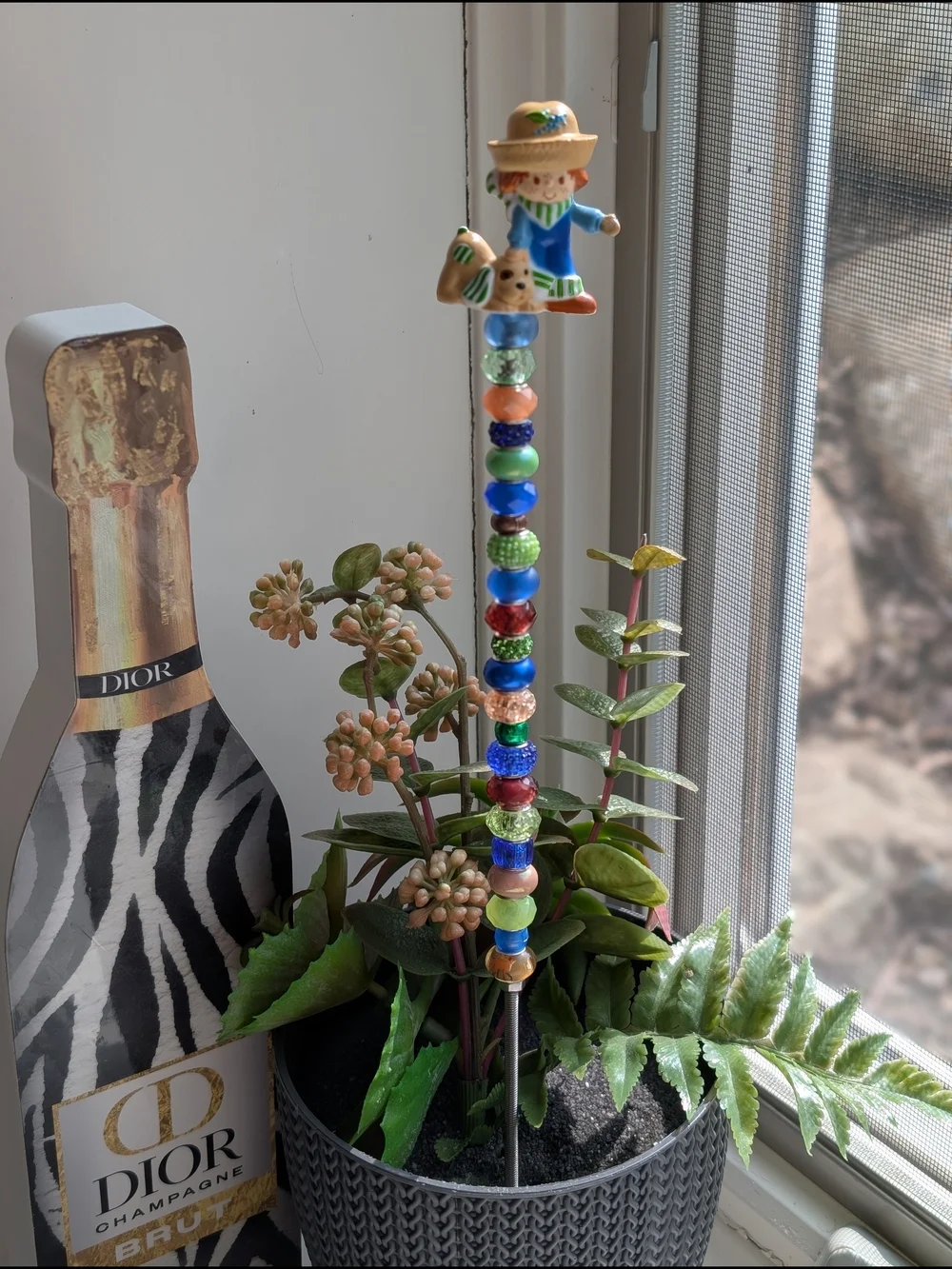 Handmade Beaded Fairy Wand/Plant/Garden Stake W/Huckleberry Pie Topper 🍓